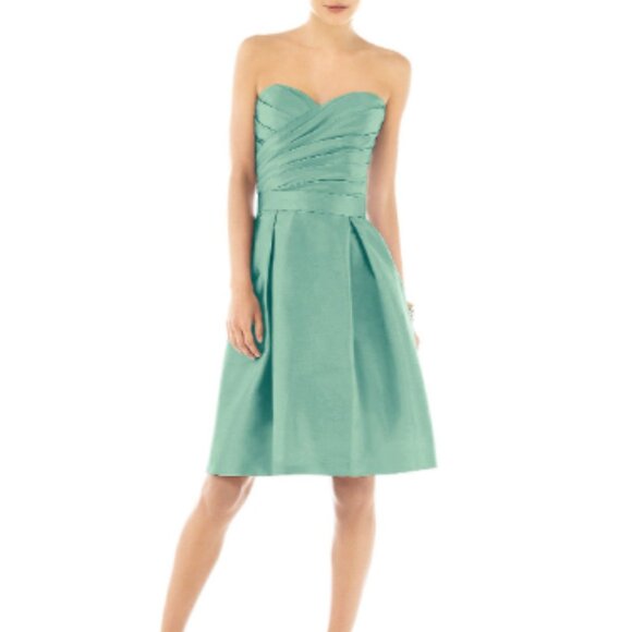 Afred Sung Strapless Dress Atlantis Color Size 4 - Picture 1 of 4